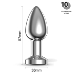 Dimpor Plug Anal Cromado con Vibración USB Magnético Talla M - Imagen 11
