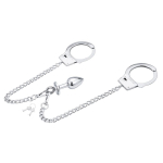Esposas de Metal con Cadena y Plug Anal - Imagen 2