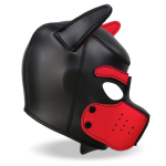 Hound Máscara de Perro Neopreno Hocico Extraíble Negro/Rojo Talla Única - Imagen 4