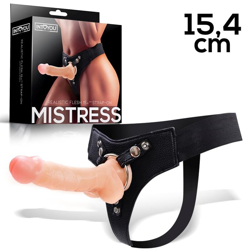 mistress-arnes-elastico-con-dildo-de-silicona-de-154-cm-natural Mistress Arnés Elástico con Dildo de Silicona de 15,4 cm Natural - Imagen 1