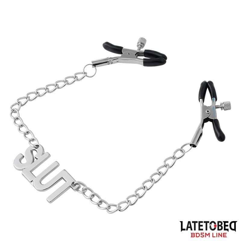 pinzas-para-pezones-con-cadena-slut Pinzas para Pezones con Cadena - Slut - Imagen 1