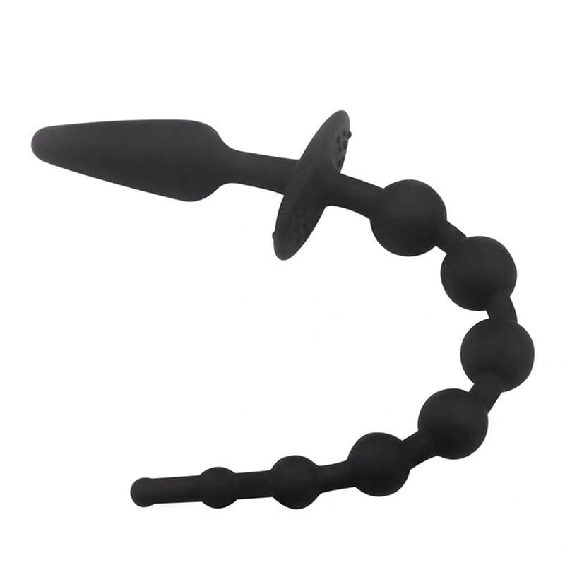 plug-anal-con-cadena-anal-silicona-negro Plug Anal con Cadena Anal Silicona Negro - Imagen 1