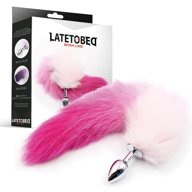 plug-anal-con-cola-de-zorro-rosa-y-blanca-talla-s Plug Anal con Cola de Zorro Rosa y Blanca Talla S - Imagen 1