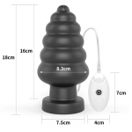 Plug Anal con Vibración King Sized 7 Negro - Imagen 8