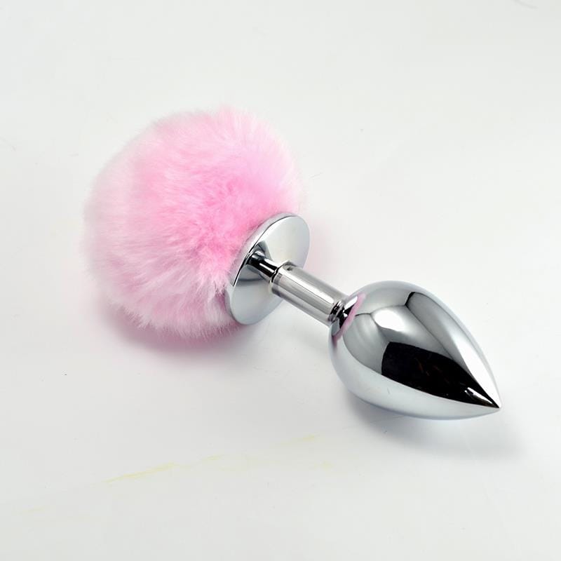 plug-anal-de-metal-con-pompon-rosa-talla-s Plug Anal de Metal con Pompon Rosa Talla S - Imagen 1