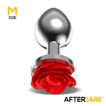 Plug Anal de Metal con Rosa Roja en la Base Talla M - Imagen 2