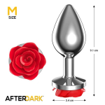 Plug Anal de Metal con Rosa Roja en la Base Talla M - Imagen 3