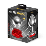 Plug Anal de Metal con Rosa Roja en la Base Talla M - Imagen 4
