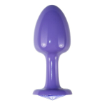 Plug Anal de Metal Púrpura Rosebud con Joya Azul - Imagen 2