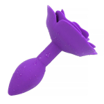 Plug Anal de Silicona con Rosa Púrpura - Imagen 3