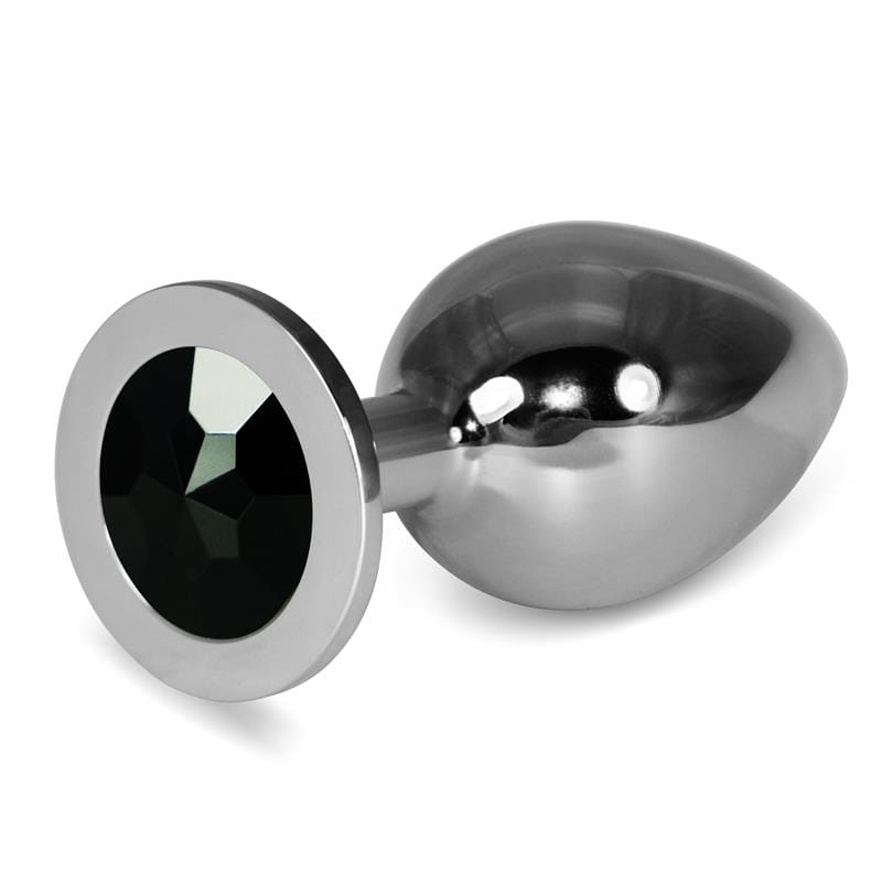plug-anal-metal-rosebud-classic-con-joya-negro-talla-l Plug Anal Metal RoseBud Classic con Joya Negro Talla L - Imagen 1