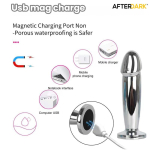 Sarmy Plug Anal Cromado con Vibración USB Magnético Talla S - Imagen 6
