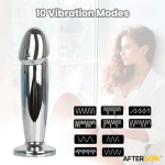 Sarmy Plug Anal Cromado con Vibración USB Magnético Talla S - Imagen 9