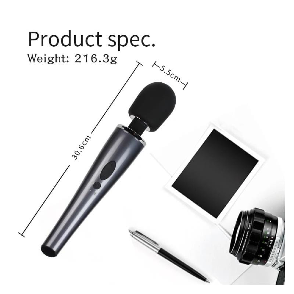 Wand Massager Relyme USB Silicone Black - Imagen 12