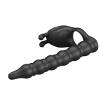 Blackney Anillo Vibrador con Plug Silicona Negro - Imagen 4