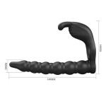 Blackney Anillo Vibrador con Plug Silicona Negro - Imagen 7