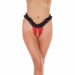 Braguitas Abiertas Color Negro y Rojo Talla Única