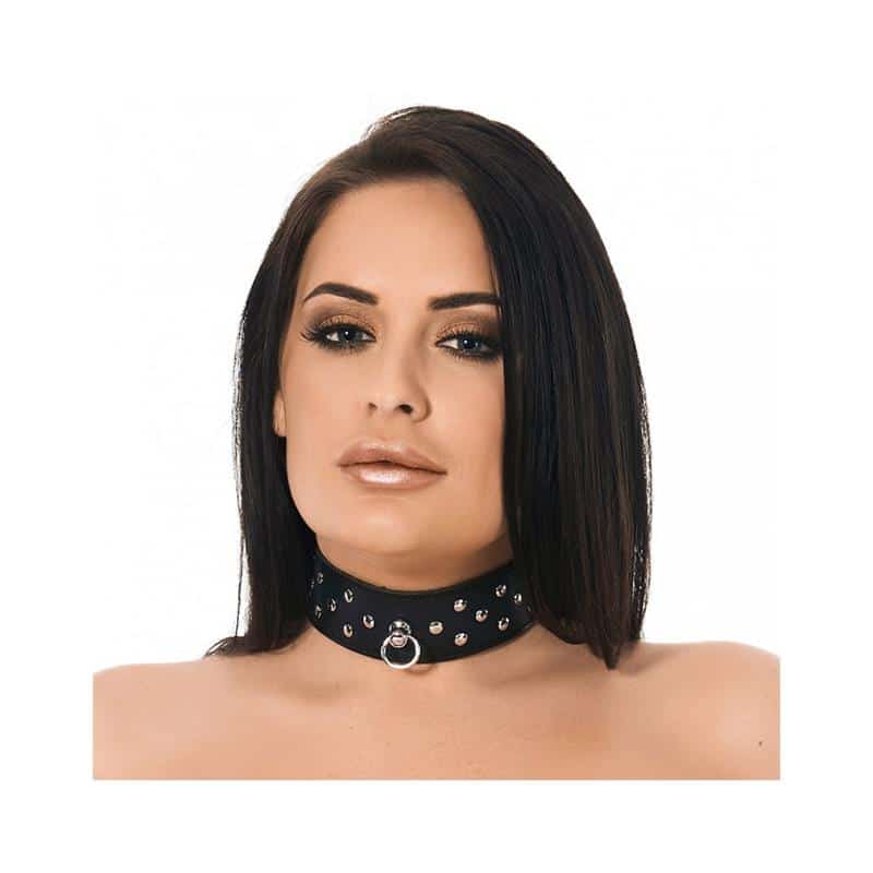 collar-cuero-con-anilla-y-tachuelas Collar Cuero con Anilla y Tachuelas - Imagen 1