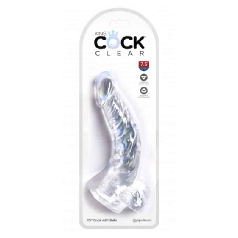 dildo-realista-con-testiculos-75-transparente Dildo Realista con Testiculos 7,5 Transparente - Imagen 1
