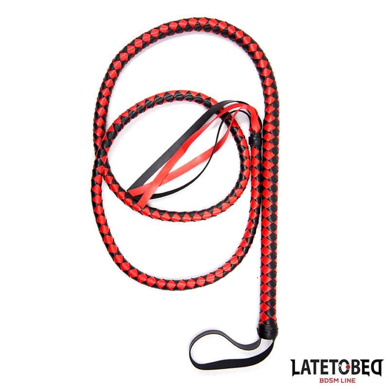 latigo-largo-rojo-y-negro Látigo Largo Rojo y Negro 210cm - Imagen 1