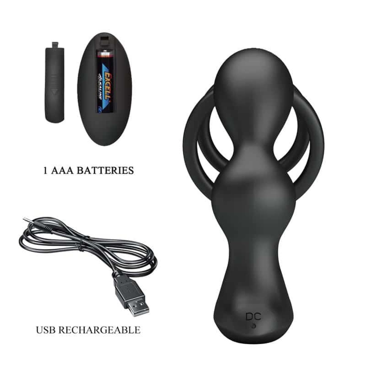 Marshall Plug Anal con Vibración y Anillo para el Pene y Testículos - Imagen 8