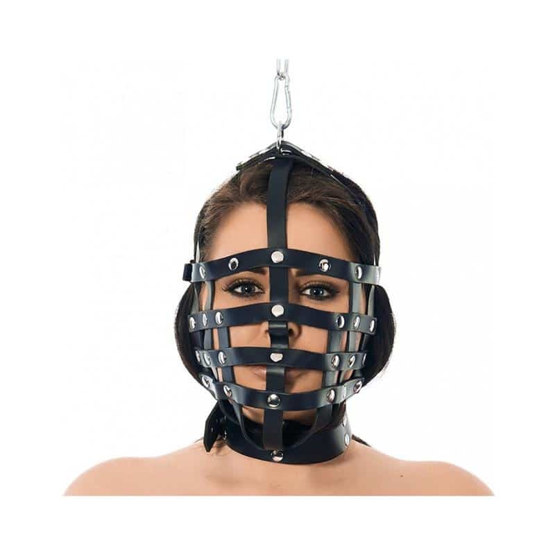 mascara-cuero-con-forma-de-bozal-ajustable Máscara Cuero con Forma de Bozal Ajustable - Imagen 1
