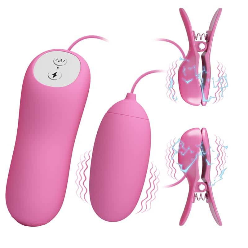 pinzas-para-pezones-y-huevo-vibrador-con-electro-shock Pinzas para Pezones y Huevo Vibrador con Electro shock - Imagen 1