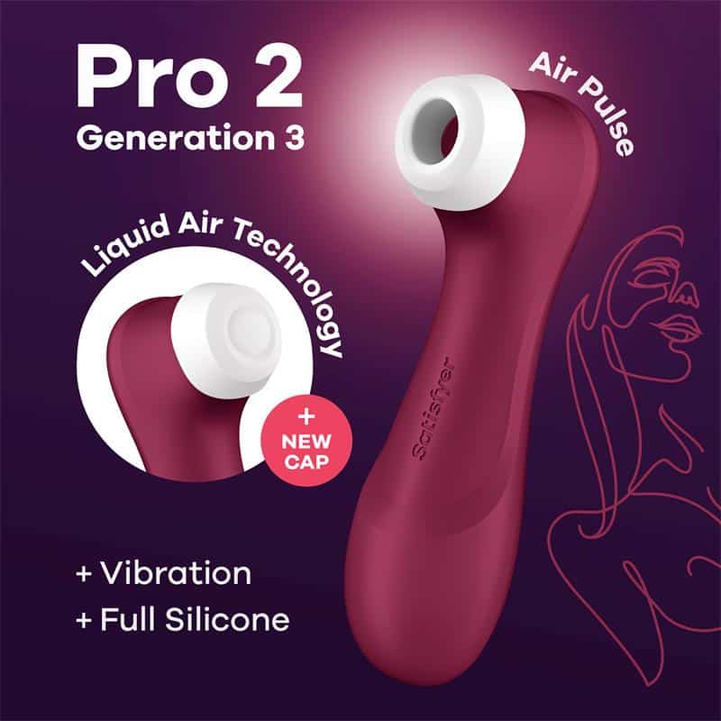 pro-2-gen-3-liquid-air-technology-succion-y-vibracion-wine-red-rojo-vino Pro 2 Gen 3 Liquid Air Technology Succión y Vibración Wine Red - Rojo Vino - Imagen 1