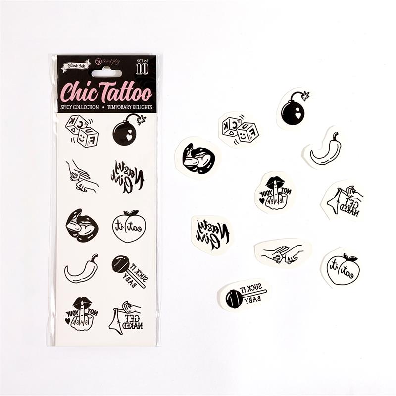 set-de-10-tattoos-temporales-spicy-collection Set de 10 Tattoos Temporales Spicy Collection - Imagen 1