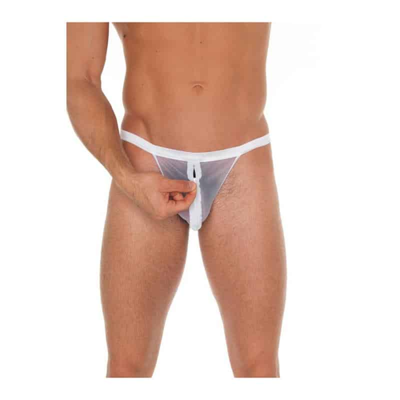 tanga-con-cremallera-blanco-talla-unica Tanga con Cremallera Blanco Talla Única - Imagen 1