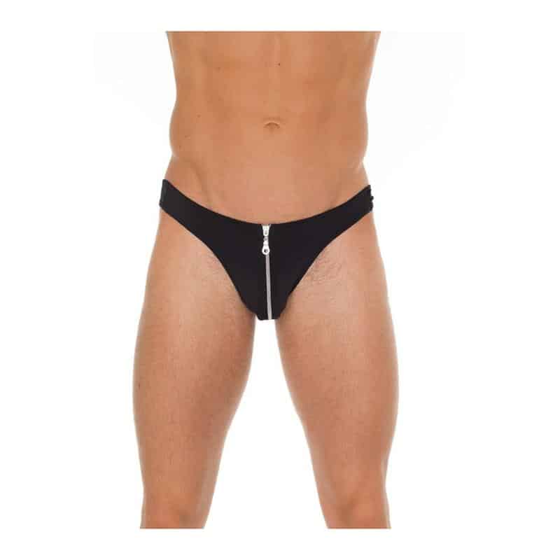 tanga-con-cremallera-negro-talla-unica Tanga con Cremallera Negro Talla Unica - Imagen 1