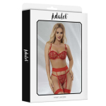 Yvonne Set Sujetador, Tanga y Liguero con Corazones Rojo - Imagen 4