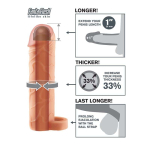 Fantasy X-tensions  Perfect 2,5 cm Extensión de Pene con Anilla para Testículos - Color Natural - Imagen 2