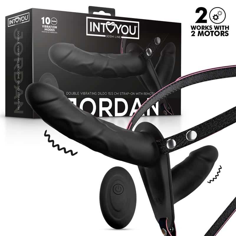 jordan-arnes-dildo-doble-con-vibracion-y-control-remoto Jordan Arnés Dildo Doble con Vibración y Control Remoto - Imagen 1
