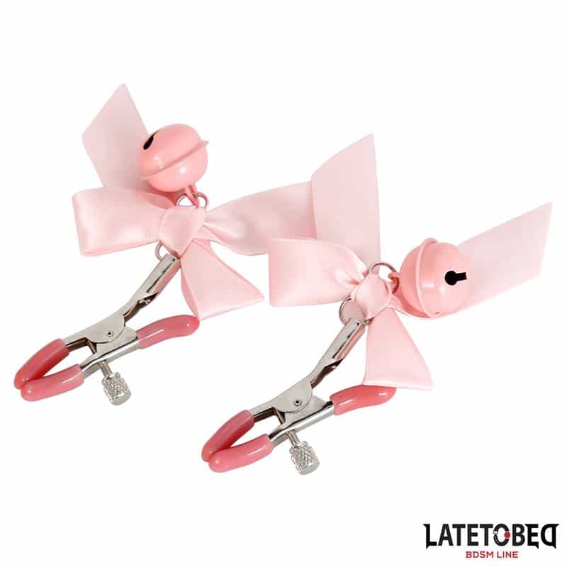 pinzas-para-pezones-lazo-y-cascabel-rosa Pinzas para Pezones Lazo y Cascabel Rosa - Imagen 1