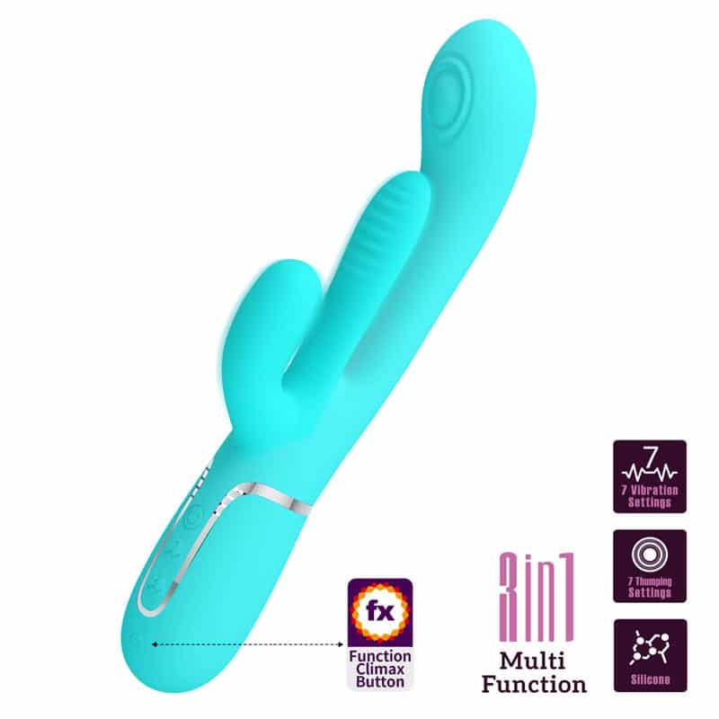 shania-vibrador-con-lengua-y-thumping-turquesa Shania Vibrador con Lengua y Thumping Turquesa - Imagen 1