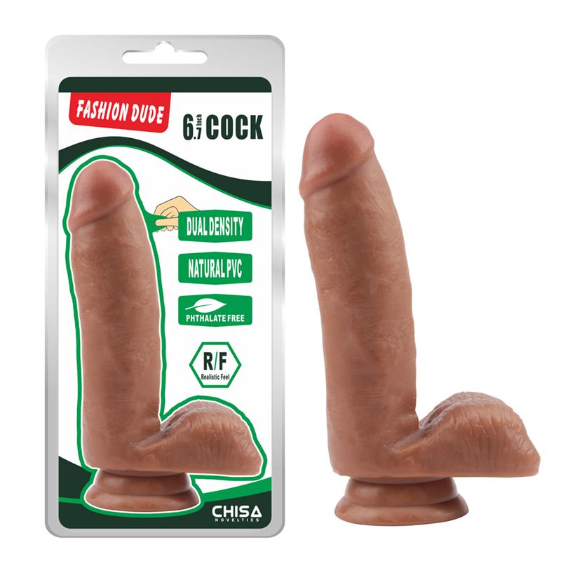 dildo-dual-density-fashion-dude-17-x-36-cm-bronceado Dildo Dual density Fashion Dude 17 x 3.6 cm Bronceado - Imagen 1
