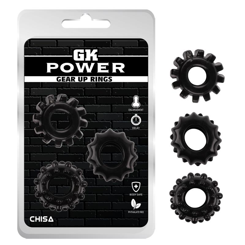 kit-3-anillos-pene-gear-up-negro Kit 3 Anillos Pene Gear Up Negro - Imagen 1