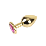 Rosy Gem Plug Anal Dorado con Joya Talla M - Imagen 3