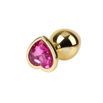 Rosy Heart Plug Anal dorado con Joya Talla M - Imagen 3