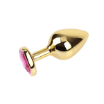 Rosy Heart Plug Anal dorado con Joya Talla M - Imagen 4