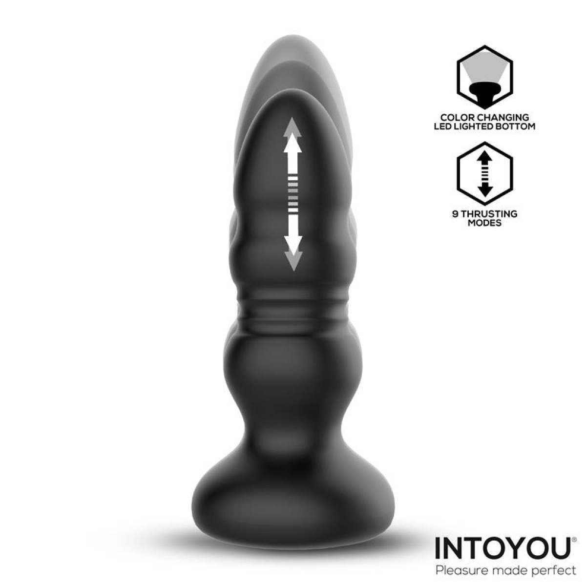 Krax Plug Anal con Vibración, Thrusting y Luz Led con Control Remoto - Imagen 2