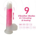 Dildo Doble Capa con Vibración, Thrusting y Calor 21.5 cm - Imagen 3