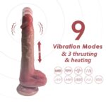 Dildo Realista con Vibración, Thrusting y Calor 20 cm - Imagen 4