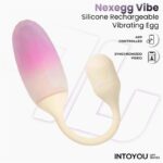 NexEgg Huevo Vibrador Silicona Doble capa App Beige/Rosa - Imagen 3