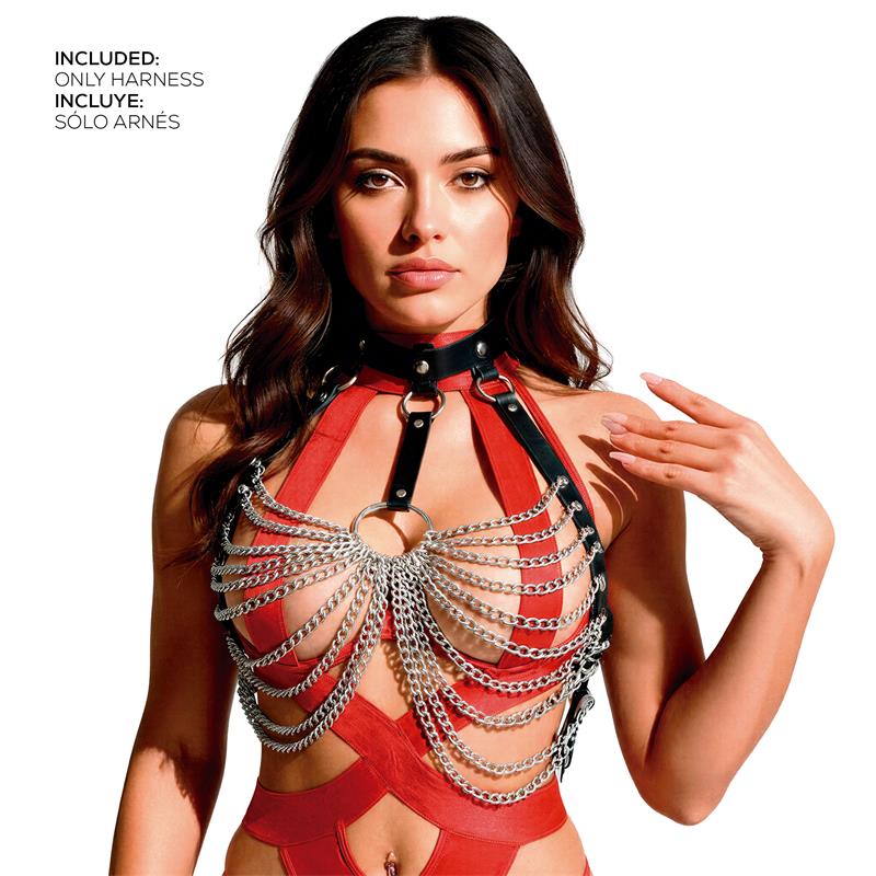 samara-arnes-de-pecho-con-cadenas-cuero-vegano-tall-unica Samara Arnés de Pecho Cadenas Talla Única - Imagen 1