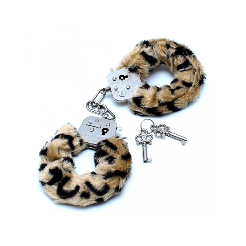 esposas-metalicas-con-pelo-leopardo Esposas Metálicas con Pelo Leopardo - Imagen 1