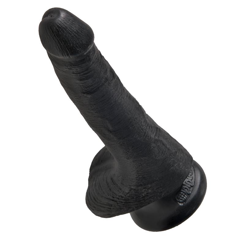 king-cock-pene-con-testiculos-de-6-color-negro King Cock Pene con Testículos de 6 - Color Negro - Imagen 1