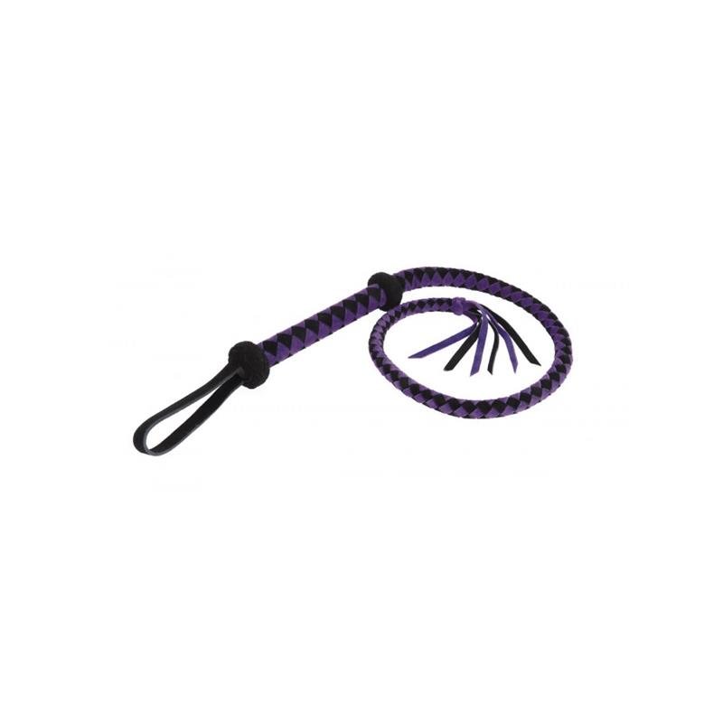 latigo-arabe-de-cuero-morado-y-negro-100cm Látigo Árabe de Cuero Morado y Negro 100cm - Imagen 1