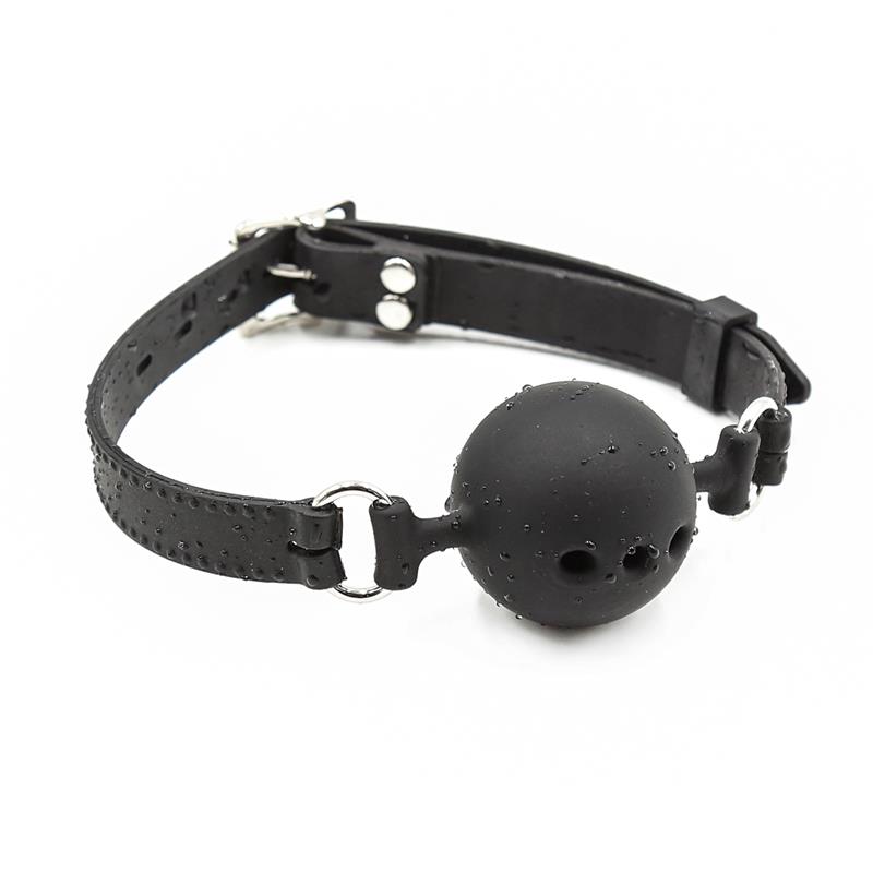 mordaza-de-bola-transpirable-silicona-5-cm-talla-l-negro Mordaza de Bola Transpirable Silicona 5 cm Talla L Negro - Imagen 1
